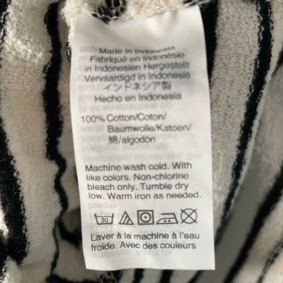 Texture And Thread Madewell Striped Cotton Tie Front Shirt, White and Black - Picture 4 of 4